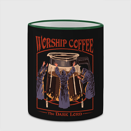 Кружка цветная Worship Coffee / 3D-Зеленый кант – фото 2