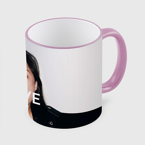 Кружка цветная Sasha Grey: LOVE / 3D-Розовый кант – фото 1
