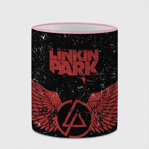 Кружка цветная Linkin Park: Red Airs / 3D-Розовый кант – фото 2