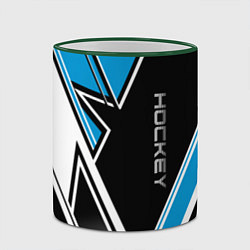 Кружка 3D Hockey black blue white, цвет: 3D-зеленый кант — фото 2