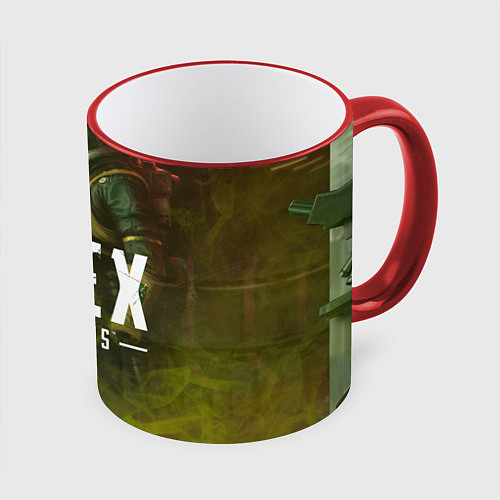 Кружка цветная Apex Legends: Toxic Soldier / 3D-Красный кант – фото 1