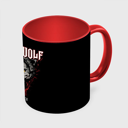 Кружка цветная Powerwolf: Lupus Dei / 3D-Белый + красный – фото 1