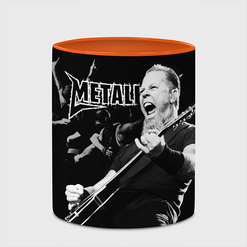 Кружка цветная Metallica / 3D-Белый + оранжевый – фото 2