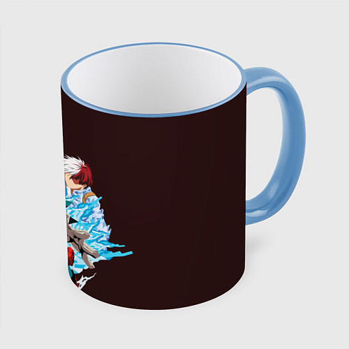 Кружка цветная Моя Геройская Академия / 3D-Небесно-голубой кант – фото 1