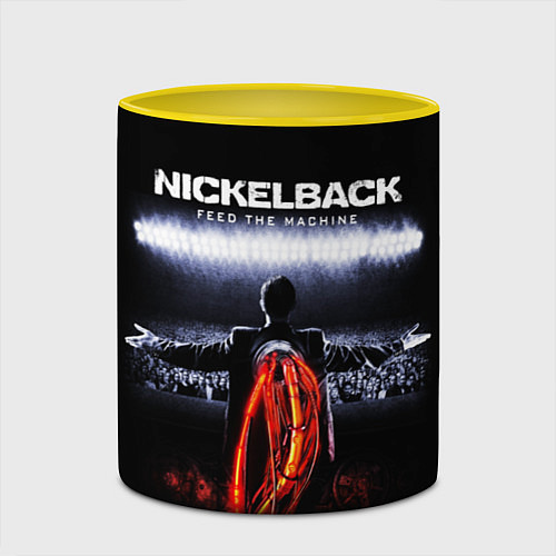 Кружка цветная Nickelback: Feed the Machine / 3D-Белый + желтый – фото 2
