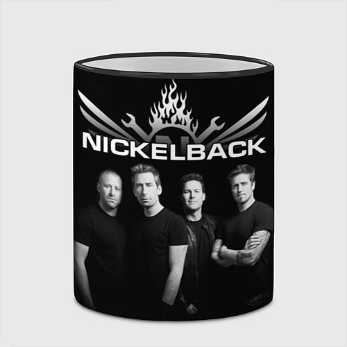 Кружка цветная Nickelback Band / 3D-Черный кант – фото 2