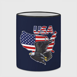 Кружка 3D USA - flag and eagle, цвет: 3D-черный кант — фото 2