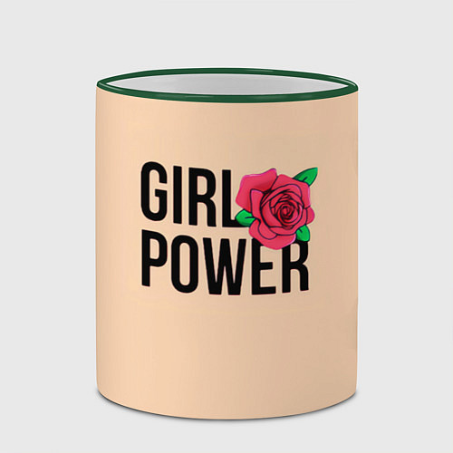 Кружка цветная Girl Power / 3D-Зеленый кант – фото 2