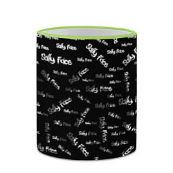 Кружка 3D Sally Face: Black Pattern, цвет: 3D-светло-зеленый кант — фото 2