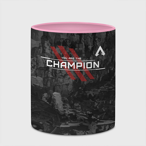 Кружка цветная You Are The Champion / 3D-Белый + розовый – фото 2