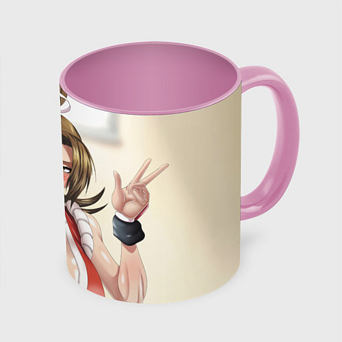 Кружка цветная Май Сирануи boobs - sexy ahegao / 3D-Белый + розовый – фото 1