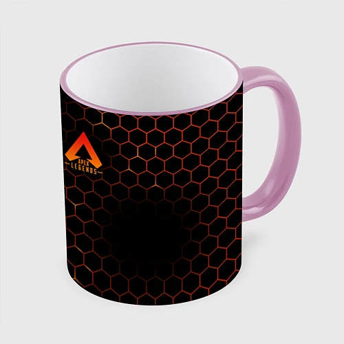 Кружка цветная Apex Legends: Orange Carbon / 3D-Розовый кант – фото 1