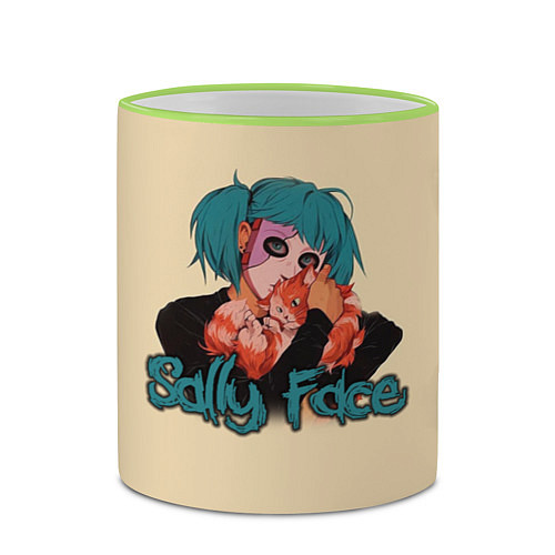Кружка цветная Sally Face: Kid Girl / 3D-Светло-зеленый кант – фото 2