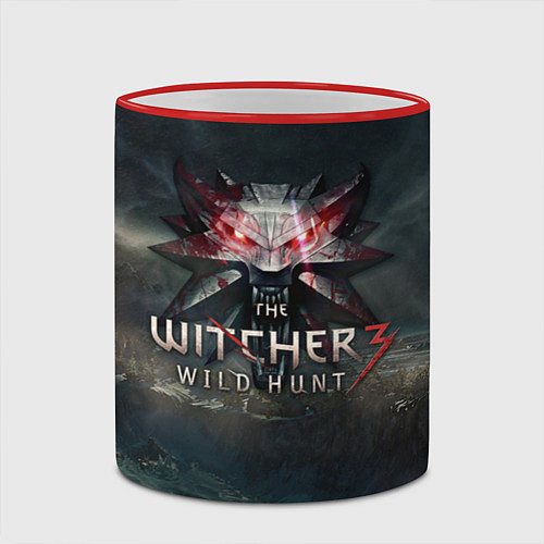 Кружка цветная The Witcher 3: Wild Hunt / 3D-Красный кант – фото 2