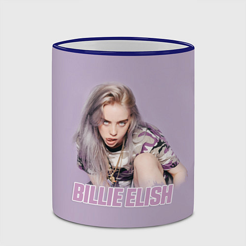 Кружка цветная Billie Eilish / 3D-Синий кант – фото 2