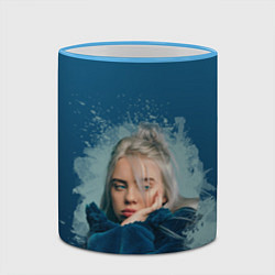 Кружка 3D Billie Eilish: My strange addiction, цвет: 3D-небесно-голубой кант — фото 2