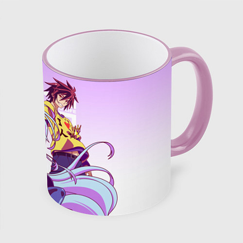 Кружка цветная No Game No Life / 3D-Розовый кант – фото 1
