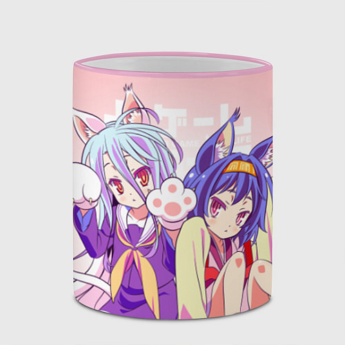 Кружка цветная No Game No Life / 3D-Розовый кант – фото 2