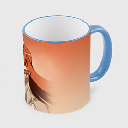 Кружка цветная Милая аниме девочка-оборотень - Волчица и пряности