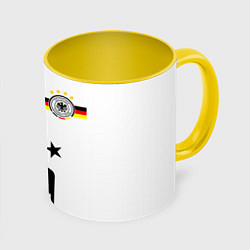 Кружка 3D Сборная Германии, цвет: 3D-белый + желтый