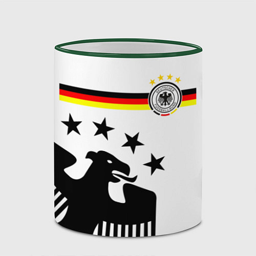 Кружка цветная Сборная Германии / 3D-Зеленый кант – фото 2