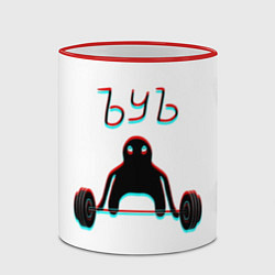Кружка 3D ЪУЪ СЪУКА КАЧОК, цвет: 3D-красный кант — фото 2