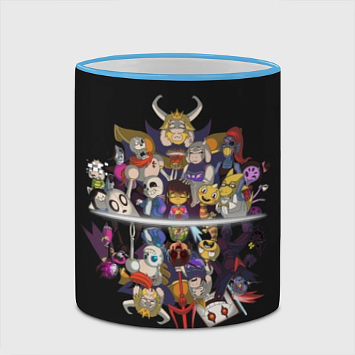 Кружка цветная Undertale / 3D-Небесно-голубой кант – фото 2