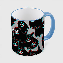 Кружка 3D Undertale, цвет: 3D-небесно-голубой кант