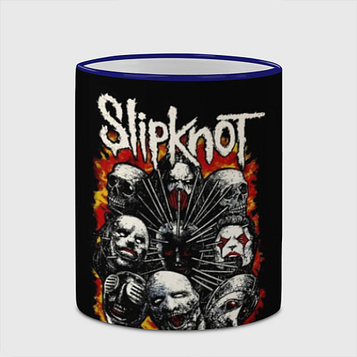 Кружка цветная Slipknot: Faces / 3D-Синий кант – фото 2