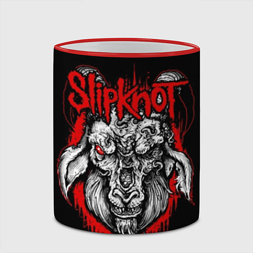 Кружка цветная Slipknot: Devil Goat / 3D-Красный кант – фото 2