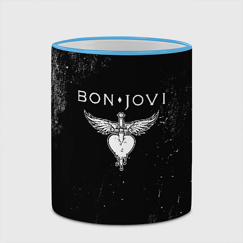 Кружка цветная Bon Jovi / 3D-Небесно-голубой кант – фото 2