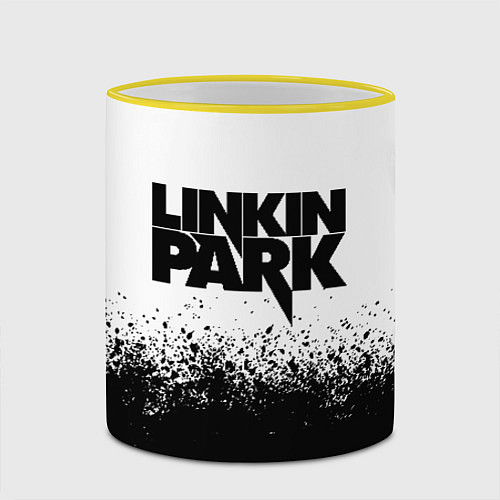 Кружка цветная LINKIN PARK / 3D-Желтый кант – фото 2