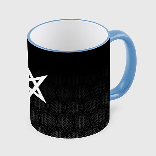 Кружка цветная BRING ME THE HORIZON / 3D-Небесно-голубой кант – фото 1