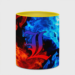 Кружка 3D L letter fire, цвет: 3D-белый + желтый — фото 2