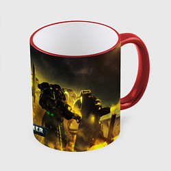 Кружка 3D Warhammer 40K - Космические Десантники, цвет: 3D-красный кант