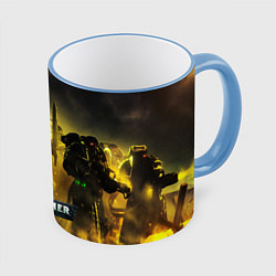 Кружка 3D Warhammer 40K - Космические Десантники, цвет: 3D-небесно-голубой кант