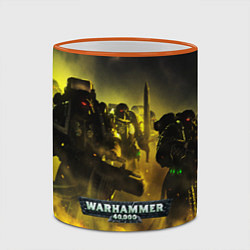 Кружка 3D Warhammer 40K - Космические Десантники, цвет: 3D-оранжевый кант — фото 2