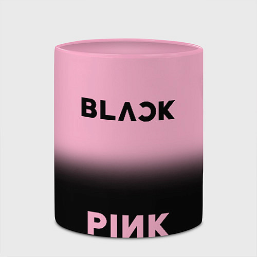 Кружка цветная Blackpink - розово-черный / 3D-Белый + розовый – фото 2