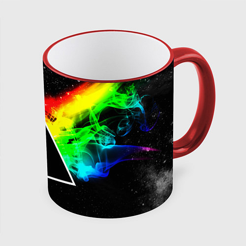 Кружка цветная PINK FLOYD / 3D-Красный кант – фото 1