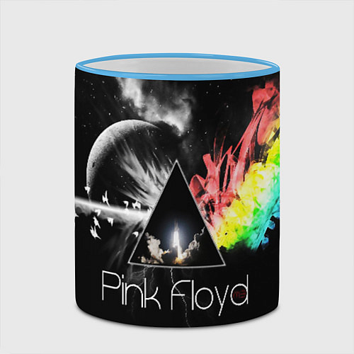Кружка цветная PINK FLOYD / 3D-Небесно-голубой кант – фото 2