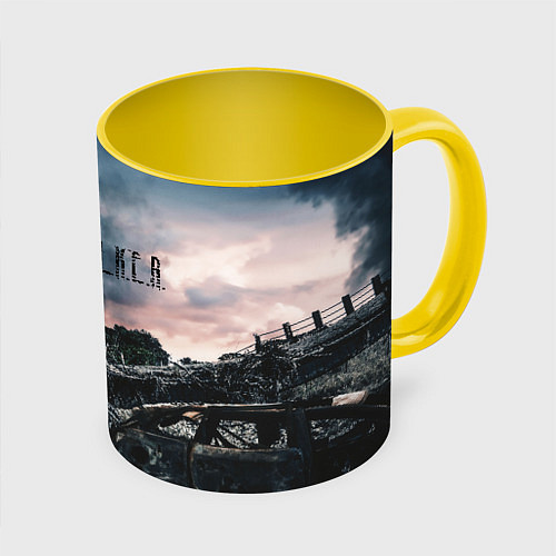 Кружка цветная S T A L K E R Чернобыль / 3D-Белый + желтый – фото 1