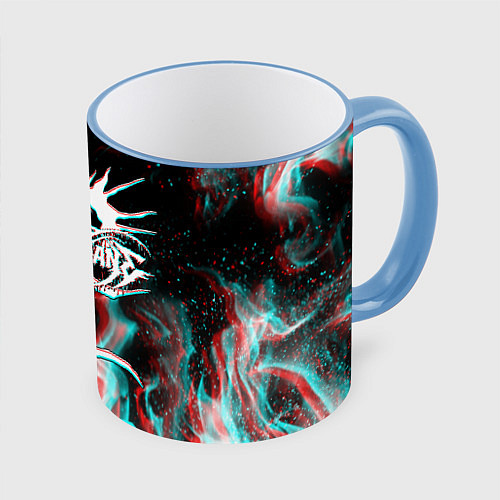 Кружка цветная GHOSTEMANE GLITCH / 3D-Небесно-голубой кант – фото 1