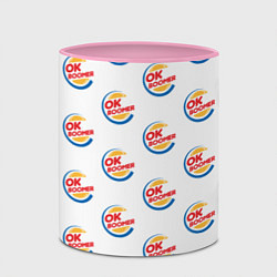 Кружка 3D OK boomer logo, цвет: 3D-белый + розовый — фото 2