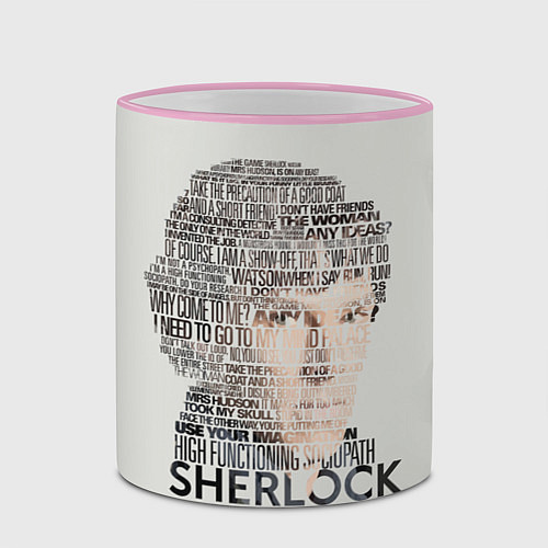 Кружка цветная Sherlock / 3D-Розовый кант – фото 2