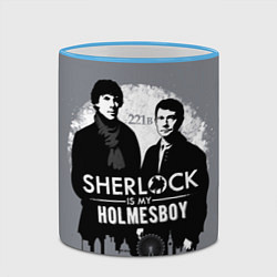 Кружка 3D Sherlock Holmesboy, цвет: 3D-небесно-голубой кант — фото 2