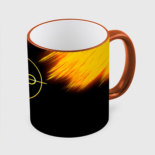 Кружка цветная DOCTOR WHO / 3D-Оранжевый кант – фото 1