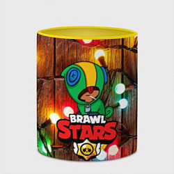 Кружка 3D BRAWL STARS НОВОГОДНИЙ, цвет: 3D-белый + желтый — фото 2
