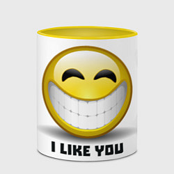 Кружка 3D I like you, цвет: 3D-белый + желтый — фото 2