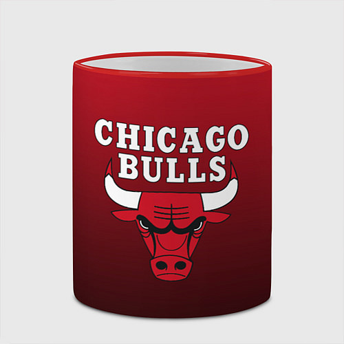 Кружка цветная CHICAGO BULLS / 3D-Красный кант – фото 2