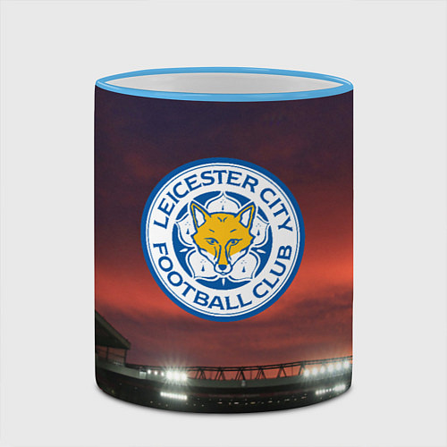 Кружка цветная FC Leicester City / 3D-Небесно-голубой кант – фото 2